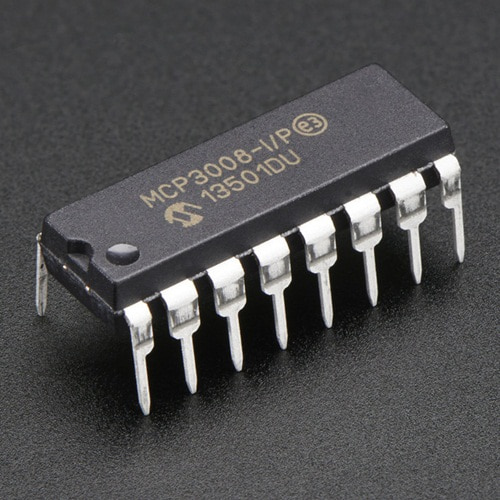 MCP3008  ADC / DIP 16pin (8-Channel 10-Bit ADC With SPI Interface)